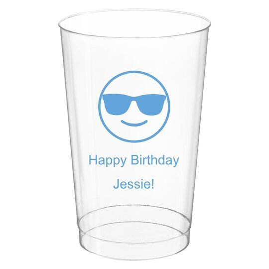 Sunglasses Emoji Clear Plastic Cups